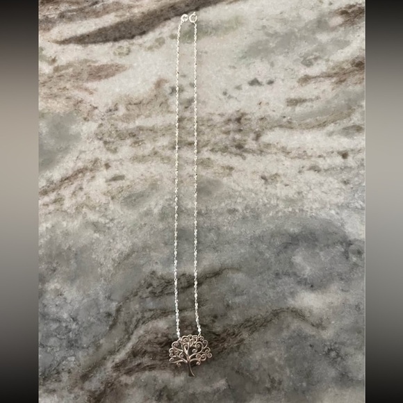 Sterling silver TREE OF LIFE necklace. SS. Stamped - Picture 5 of 6